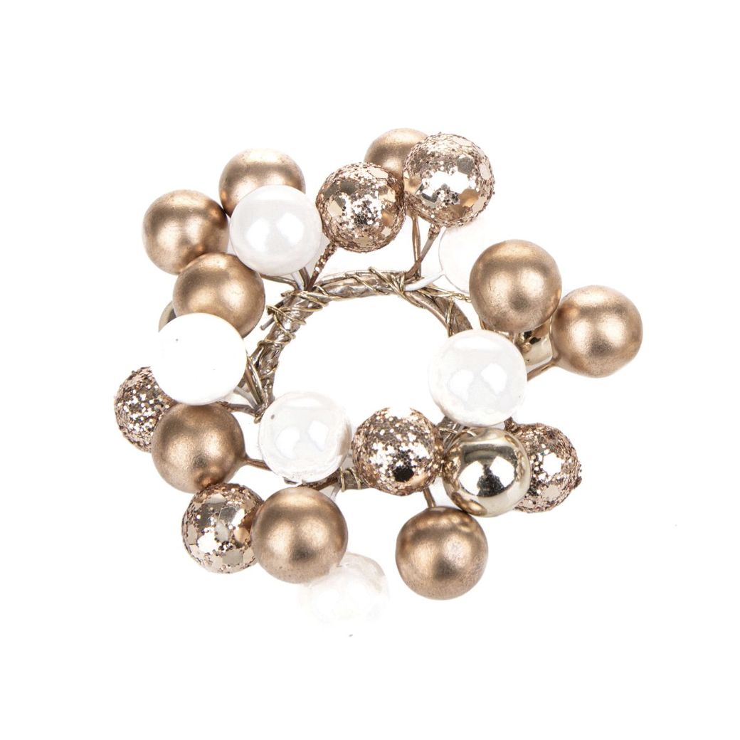 Addobbo candela con perle 8 cm