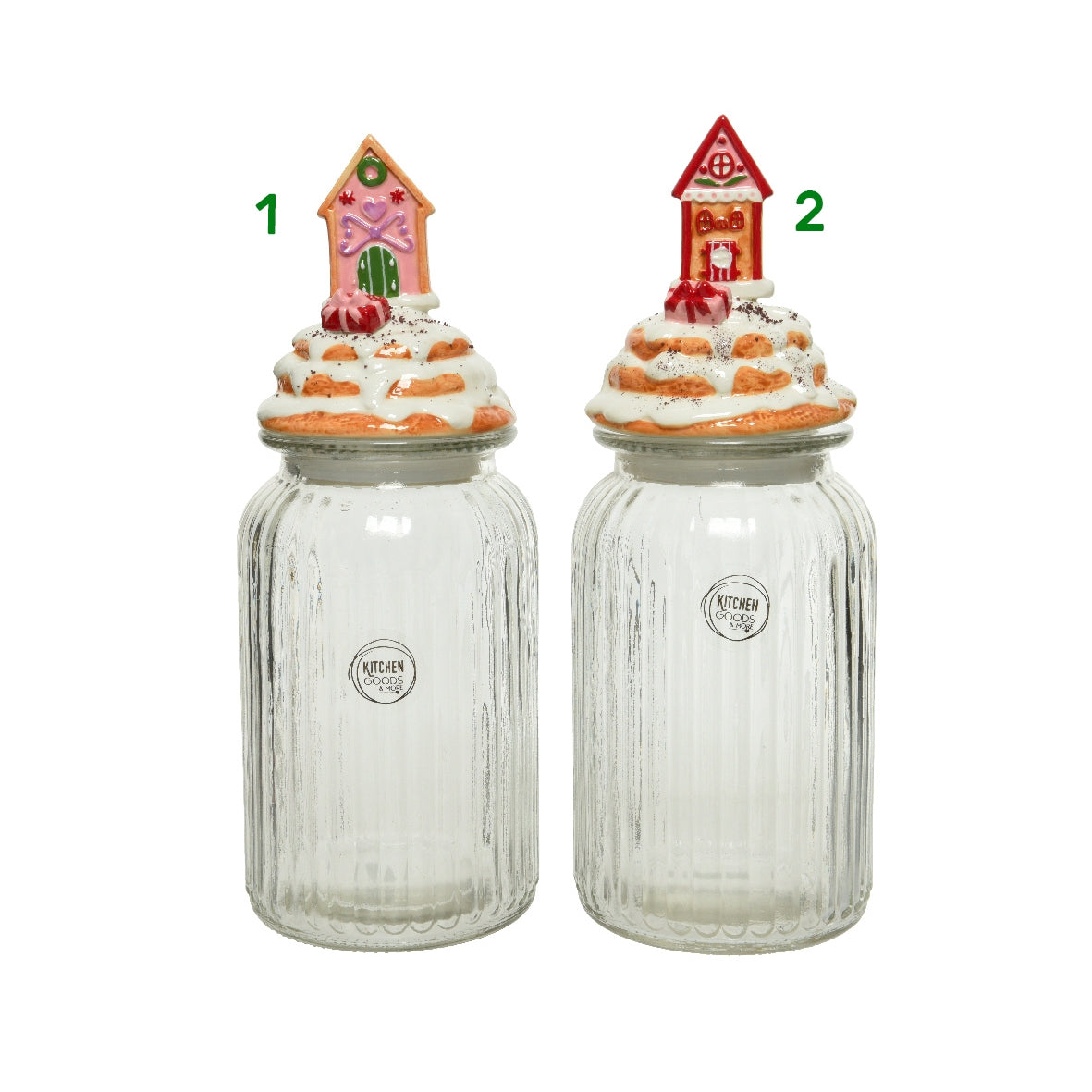 Barattolo natalizio di vetro Kaemingk