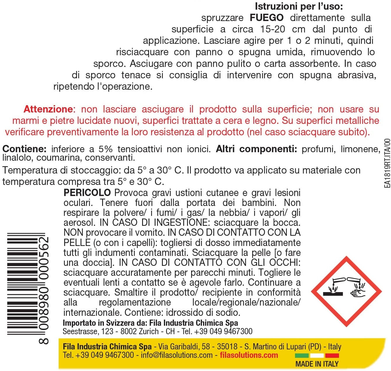 Detergente rimuovi fuliggini Fuego FILA 750ml 4