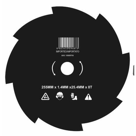 Disco 8 denti acciaio 255-1,4 mm