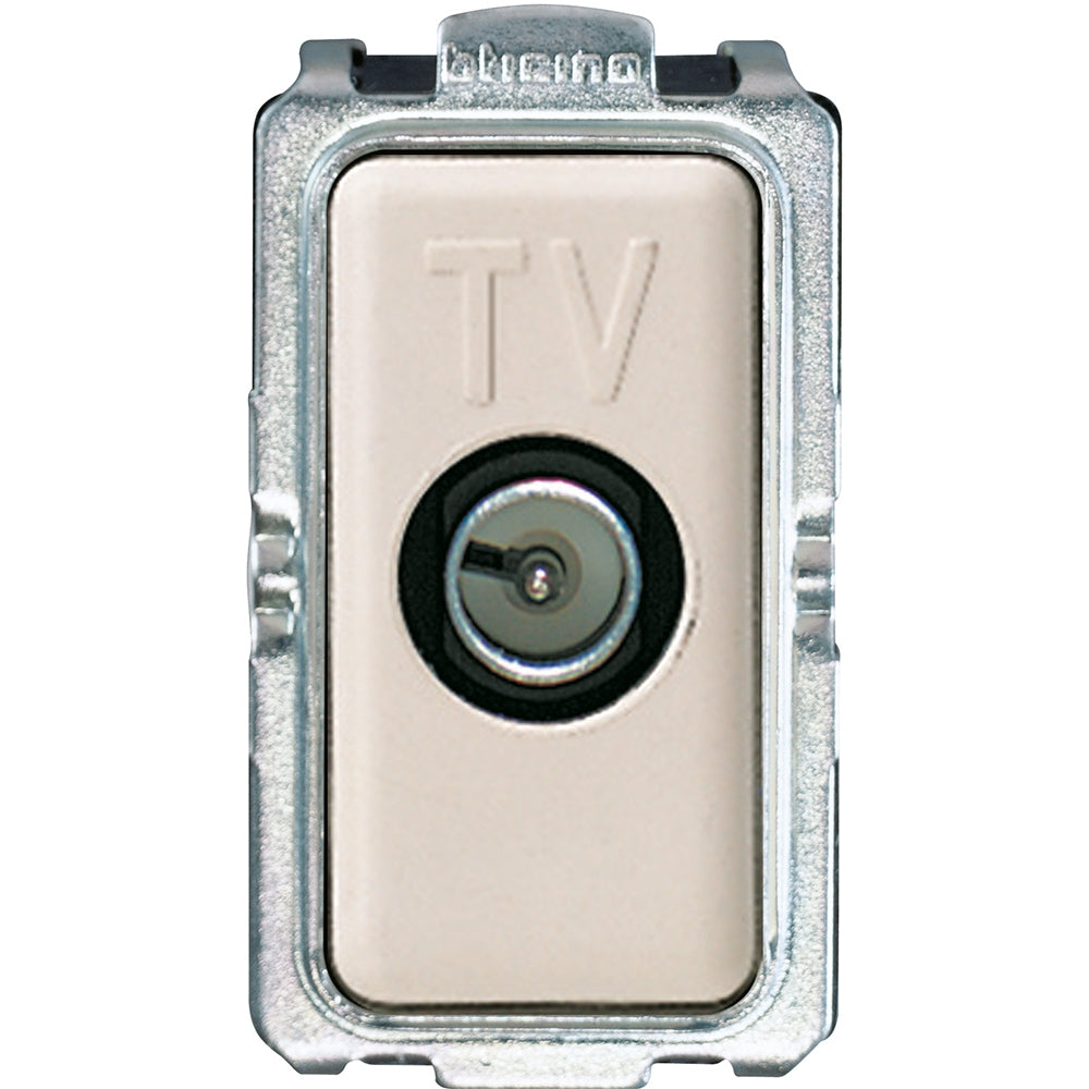 Presa TV derivata con connettore maschio colore bianco