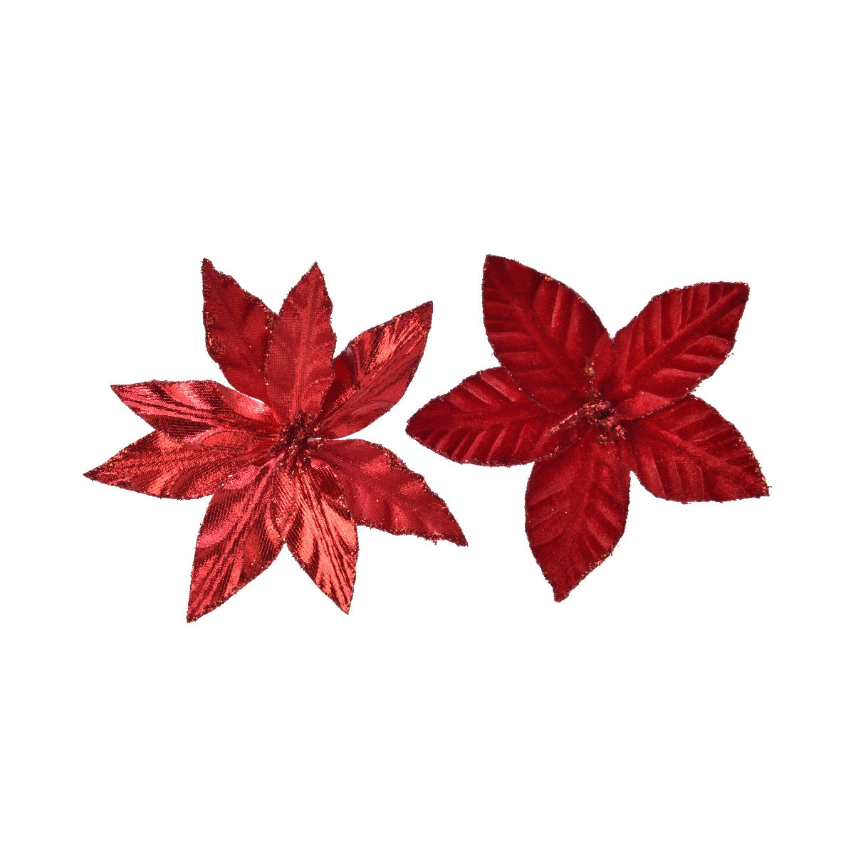 Decorazione natalizia Poinsetta rossa 11 cm Kaemingk