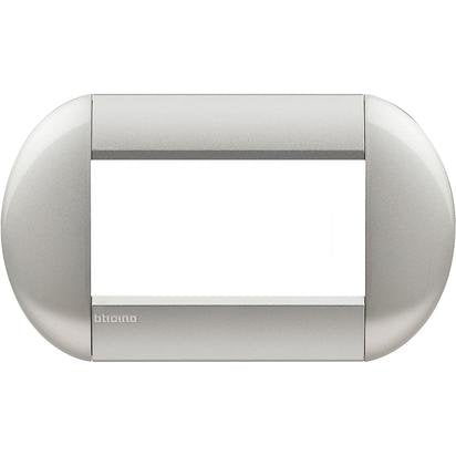 Bticino LNB4804TE Livinglight Placca Tonda, 4M, Grigio Tech