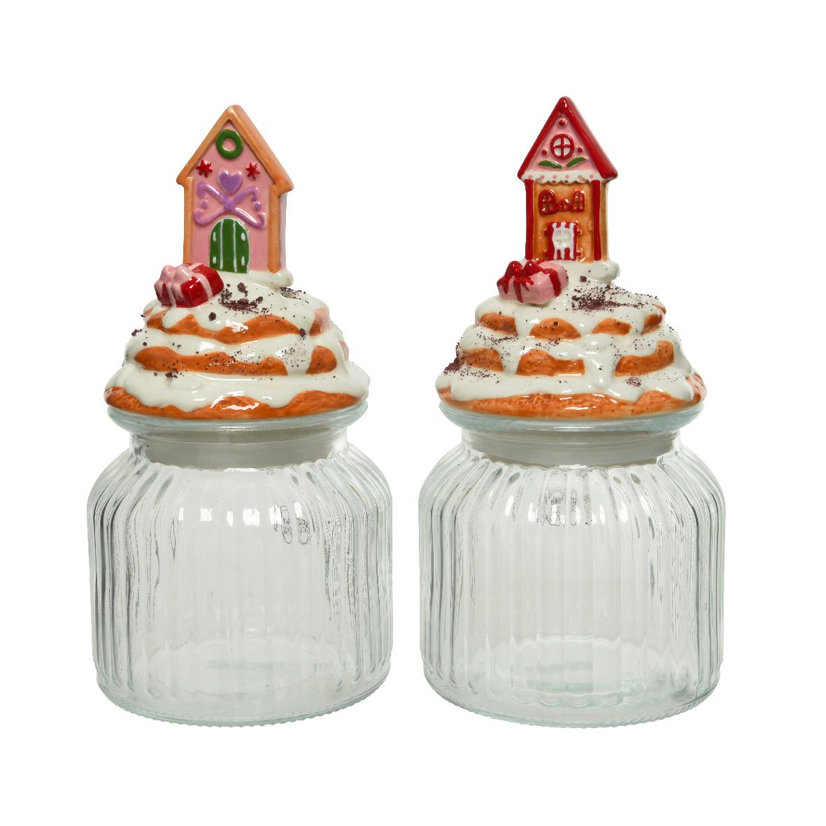 Barattolo natalizio di vetro Kaemingk