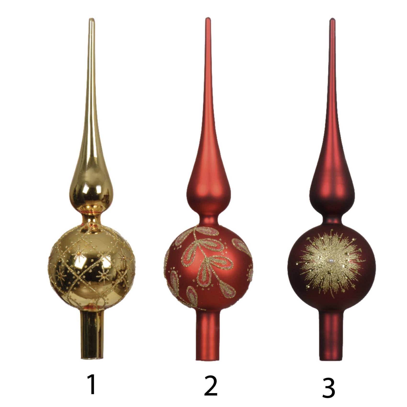 Puntale albero rosso-oro 31 cm