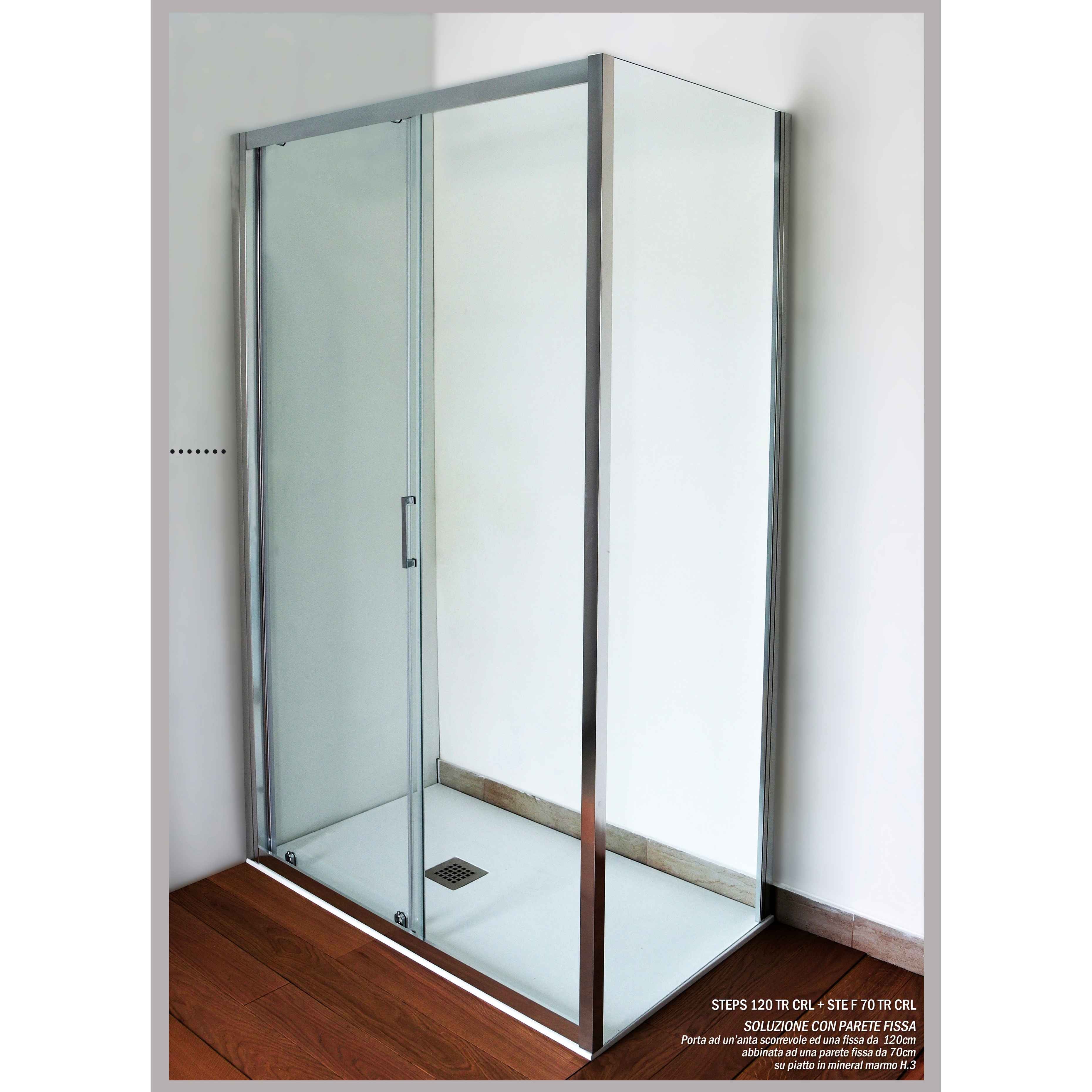 Porta scorrevole cromata