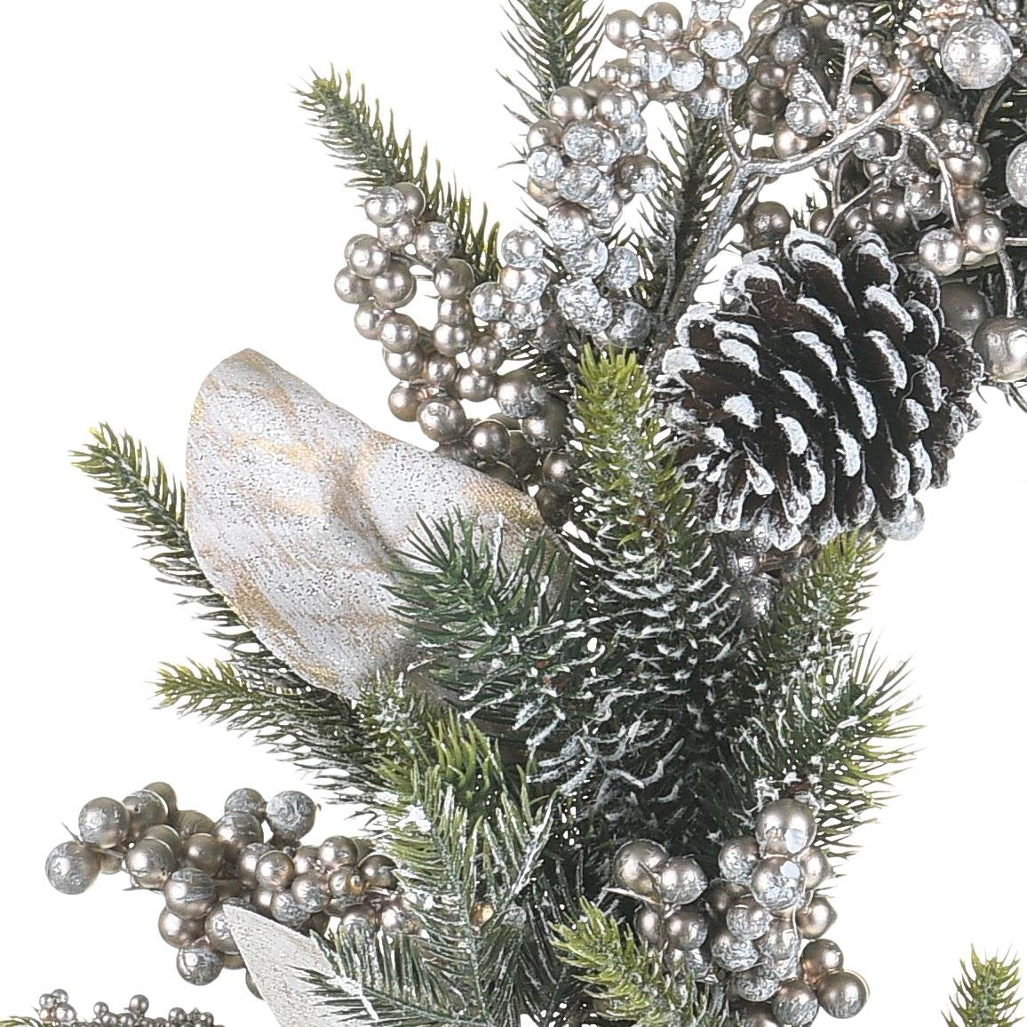 Corona con foglia magnolia colore champagne 3