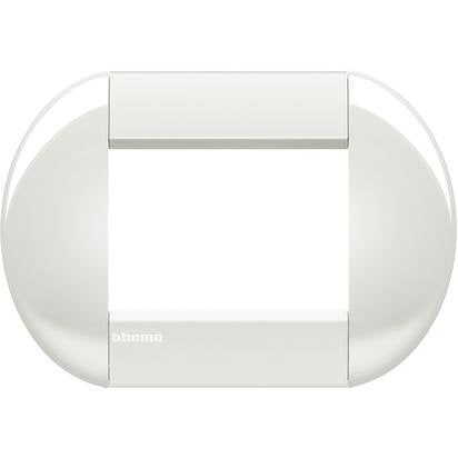 BTicino LNB4803BI Placca Tonda 3 Moduli, Bianco