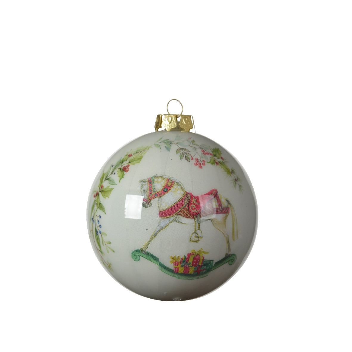 Pallina di natale con cavallo a dondolo Kaemingk