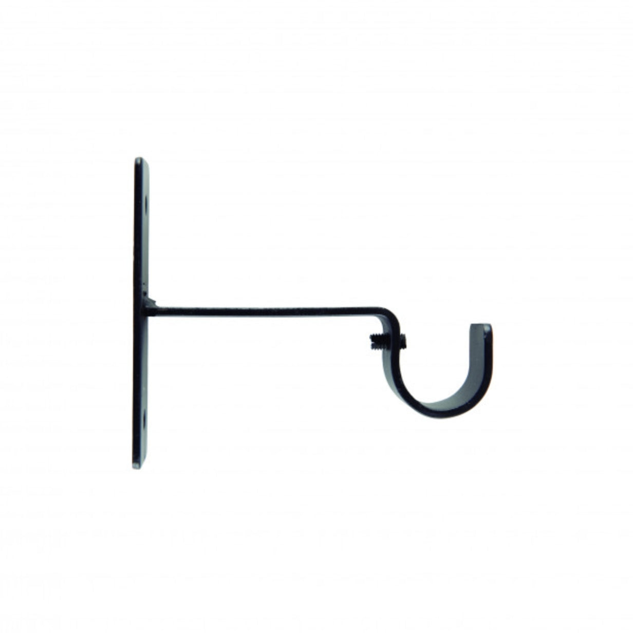 Supporto frontale nero per bastone tende 22mm