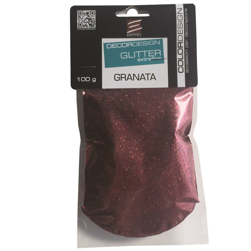 GLITTER COLORE GRANATA CONFEZIONE DA 100 GRAMMI
