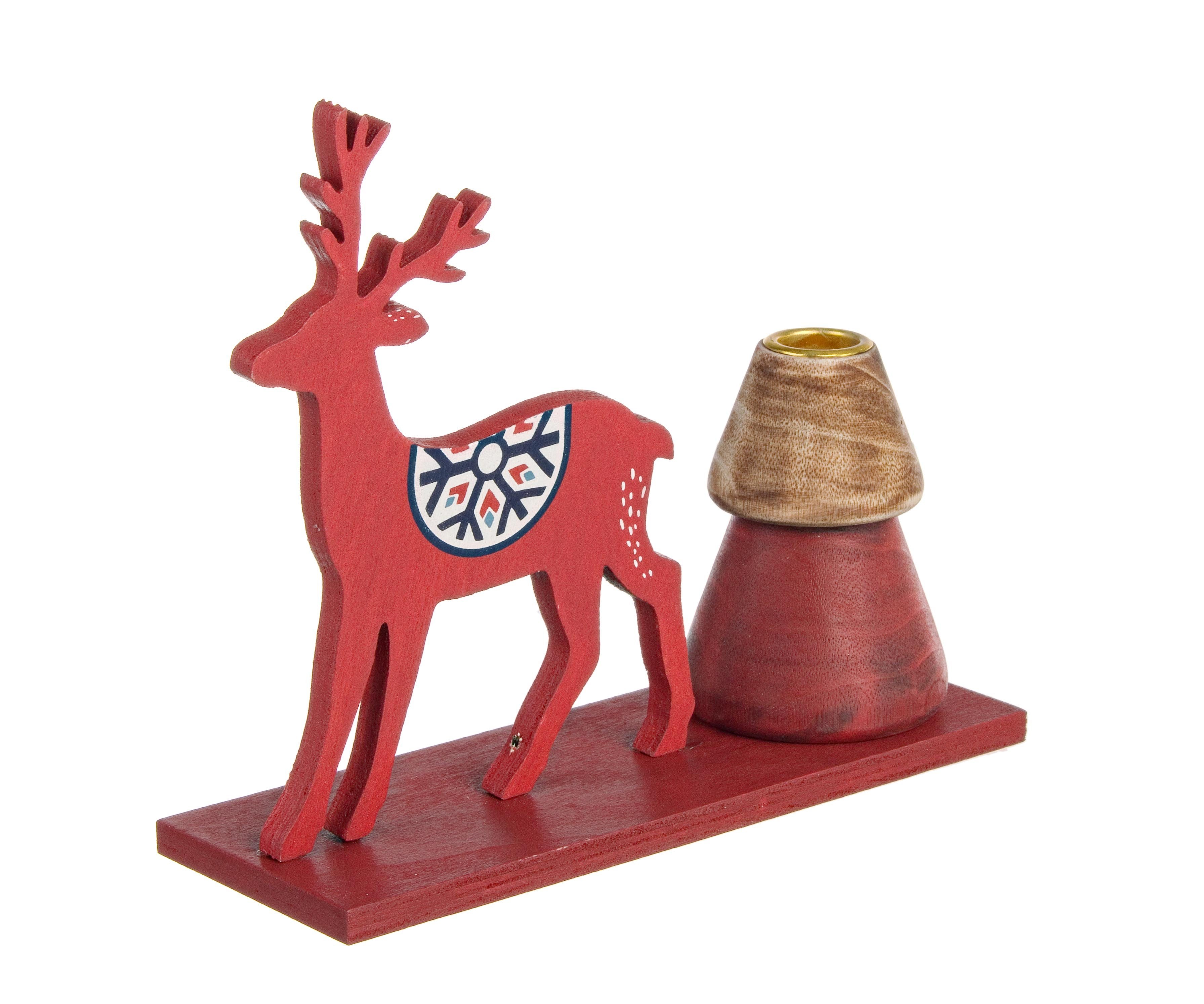 Porta candela noel rosso