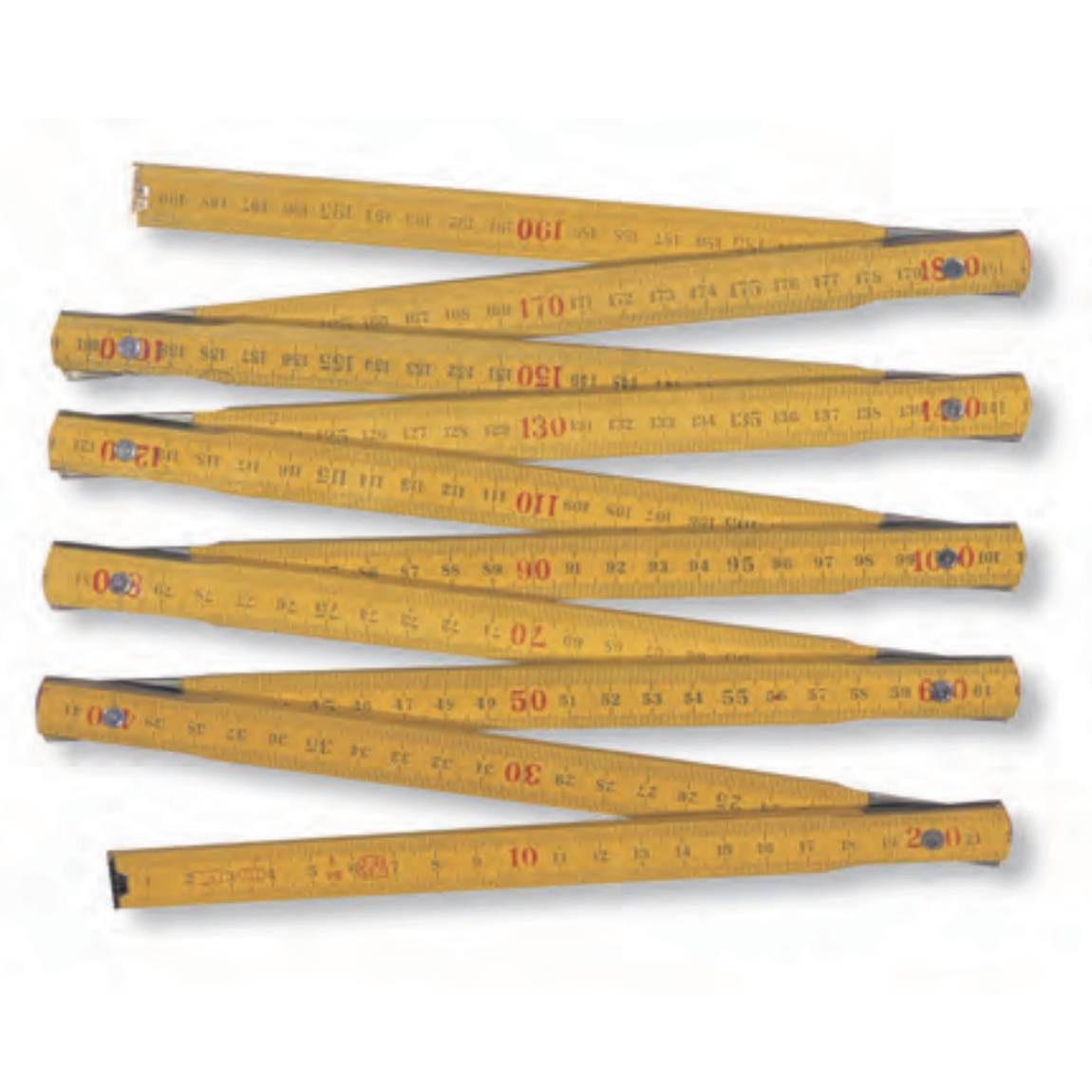 Doppiometro giallo con rivetti 200 cm