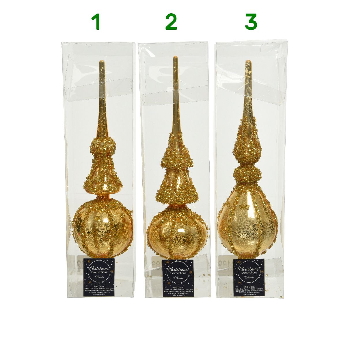 Puntale in vetro antico Kaemingk oro