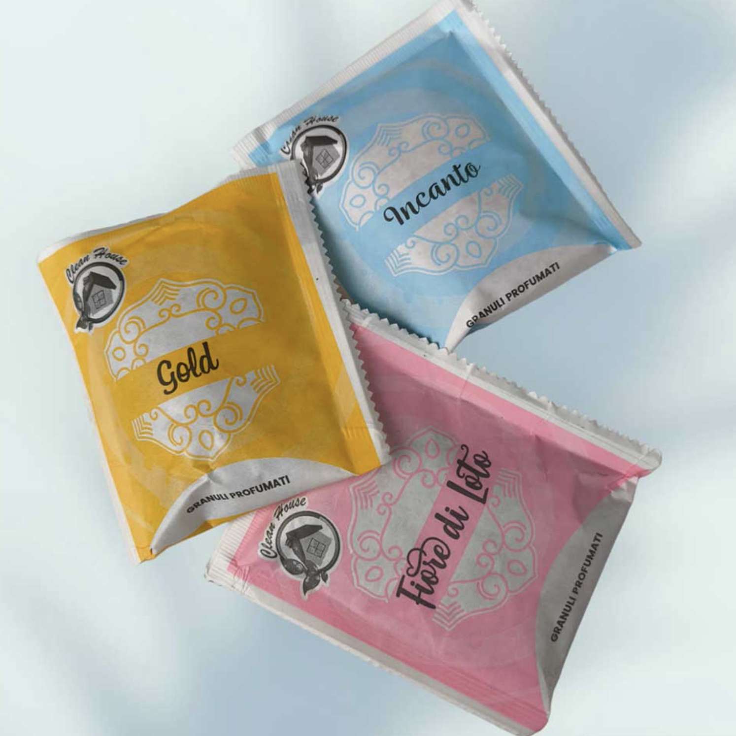 Graniglia Clean House profumata per aspirapolveri 3Pz