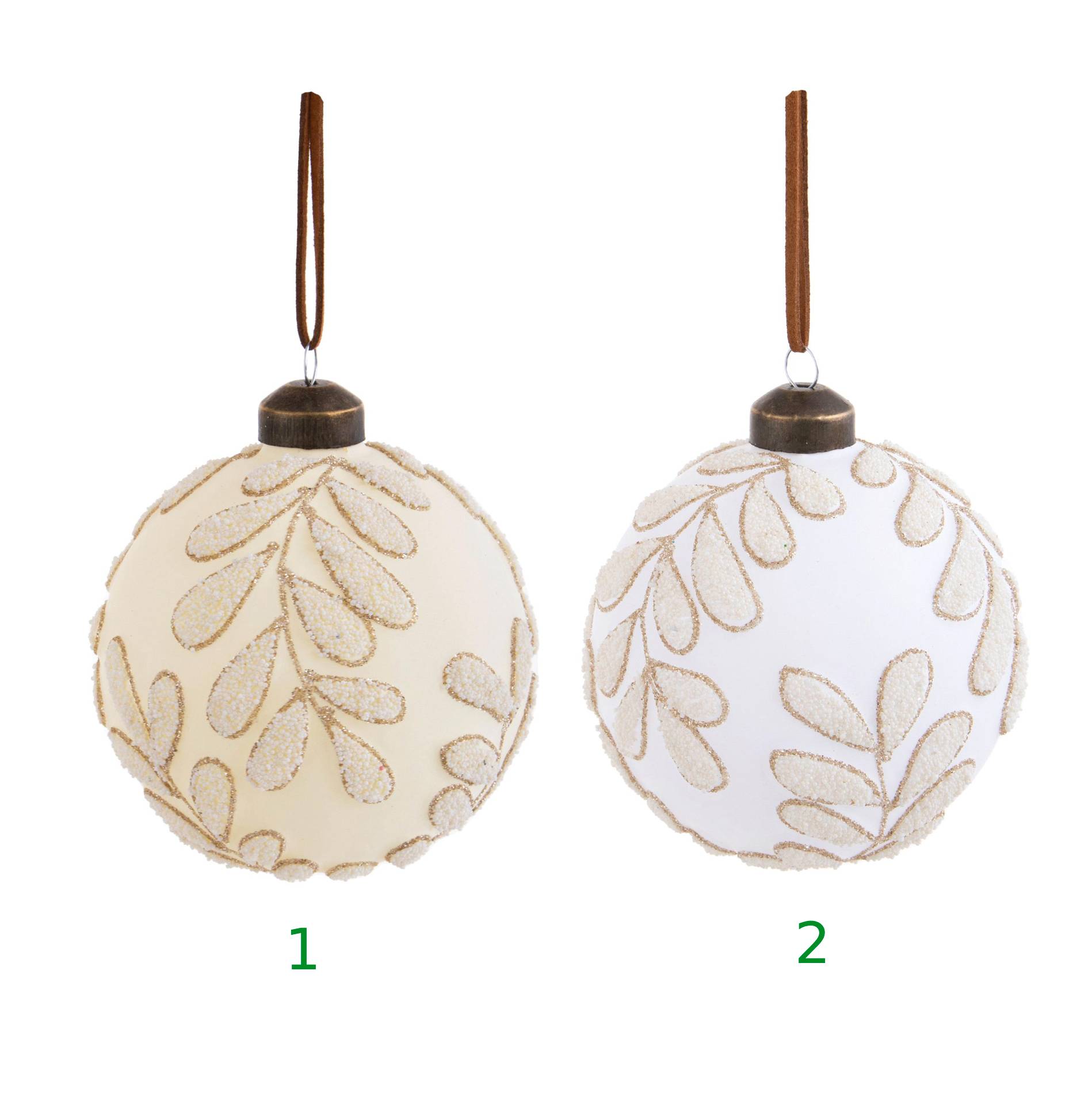 Sfera natalizia 8 cm con foglie