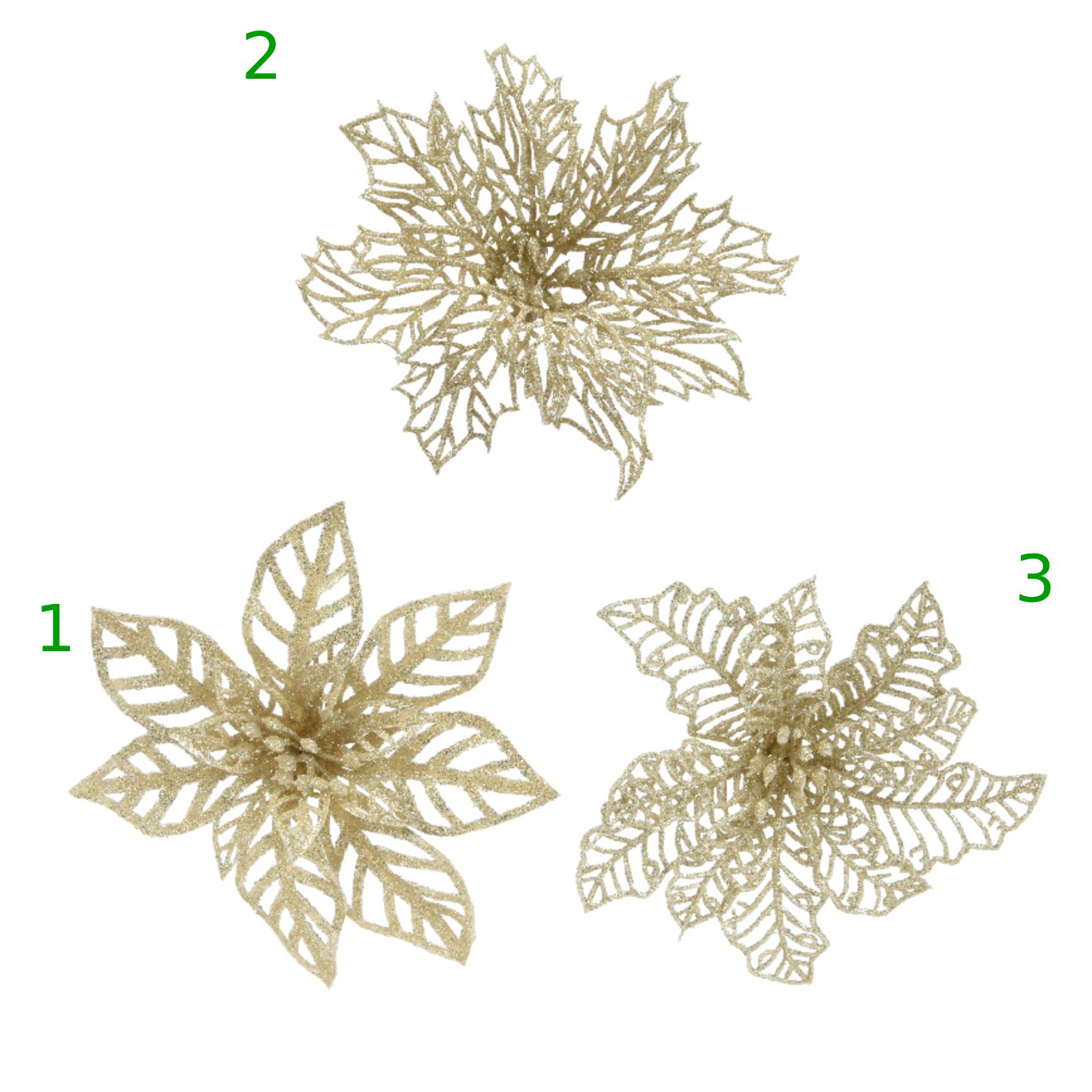 Fiore oro su clip 13 cm