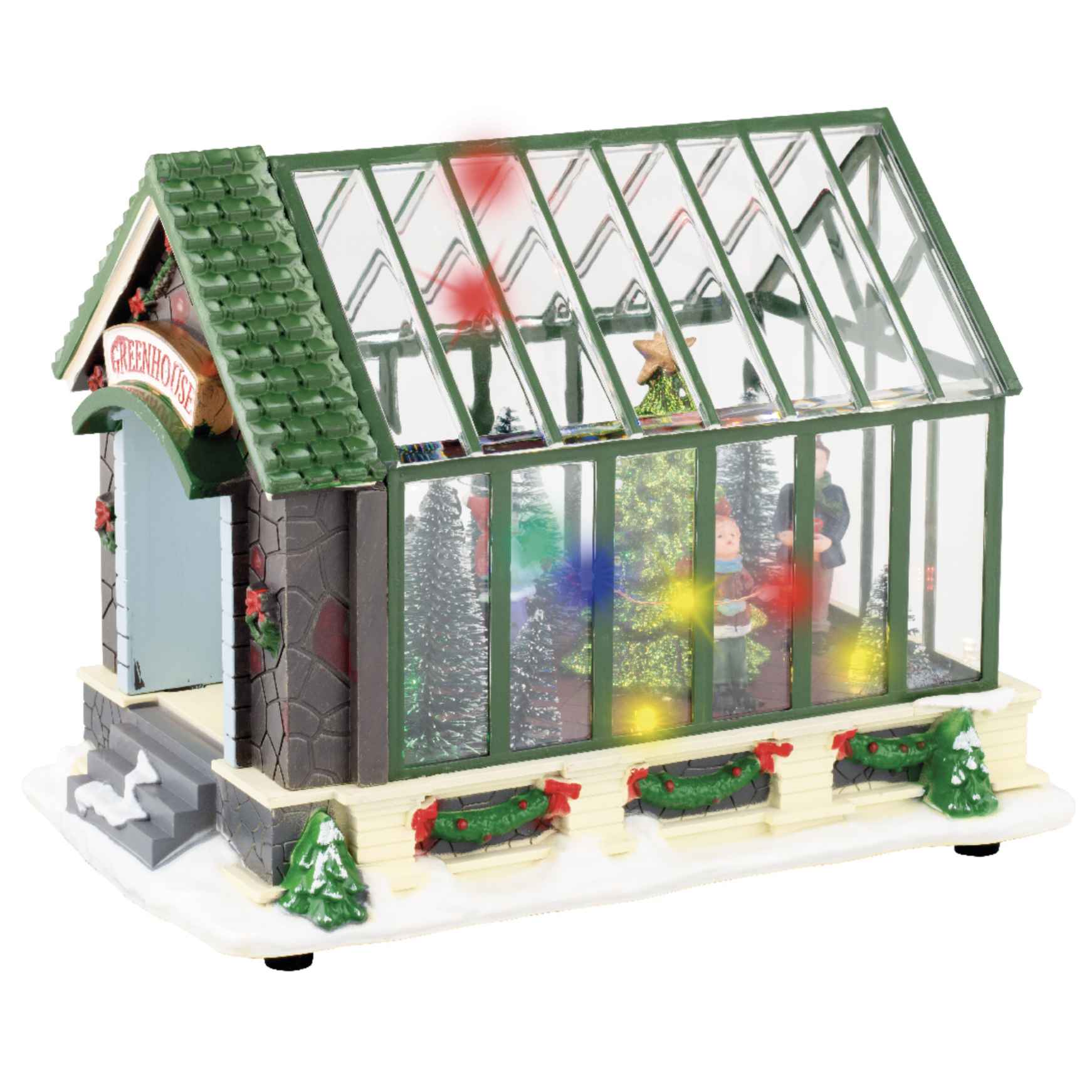 Casetta villaggio natalizio trasparente LED