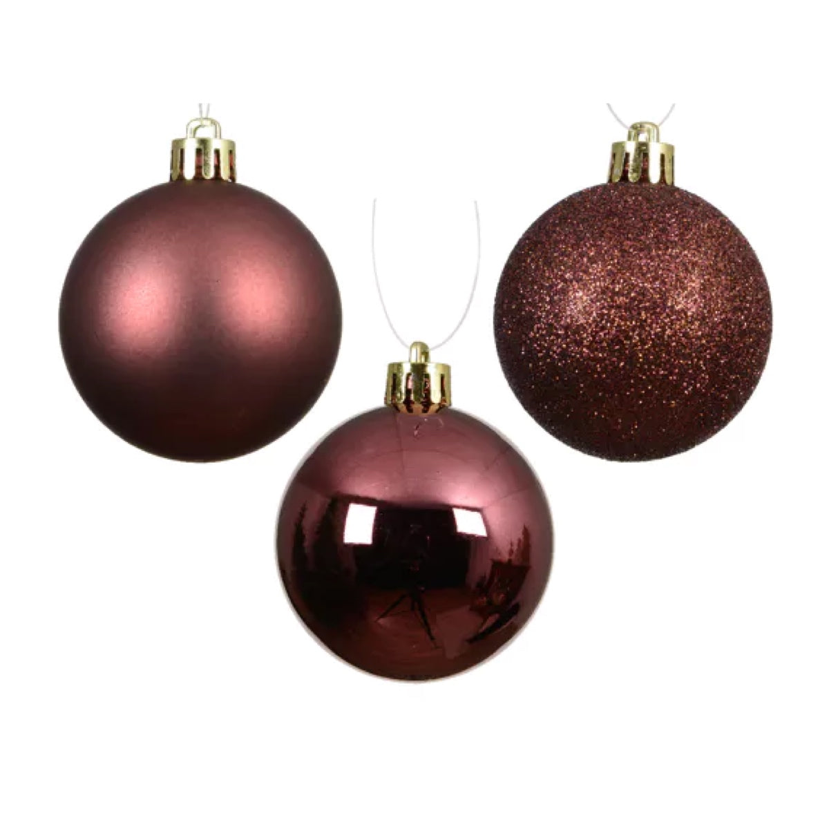 Set 10 Palline Natalizie Ø 6 cm Rosso Vino