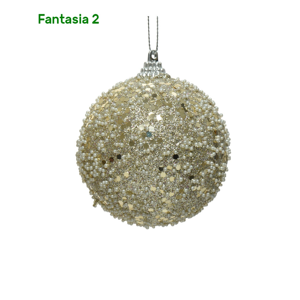 Palline di natale oro e perline argento Kaemingk 3