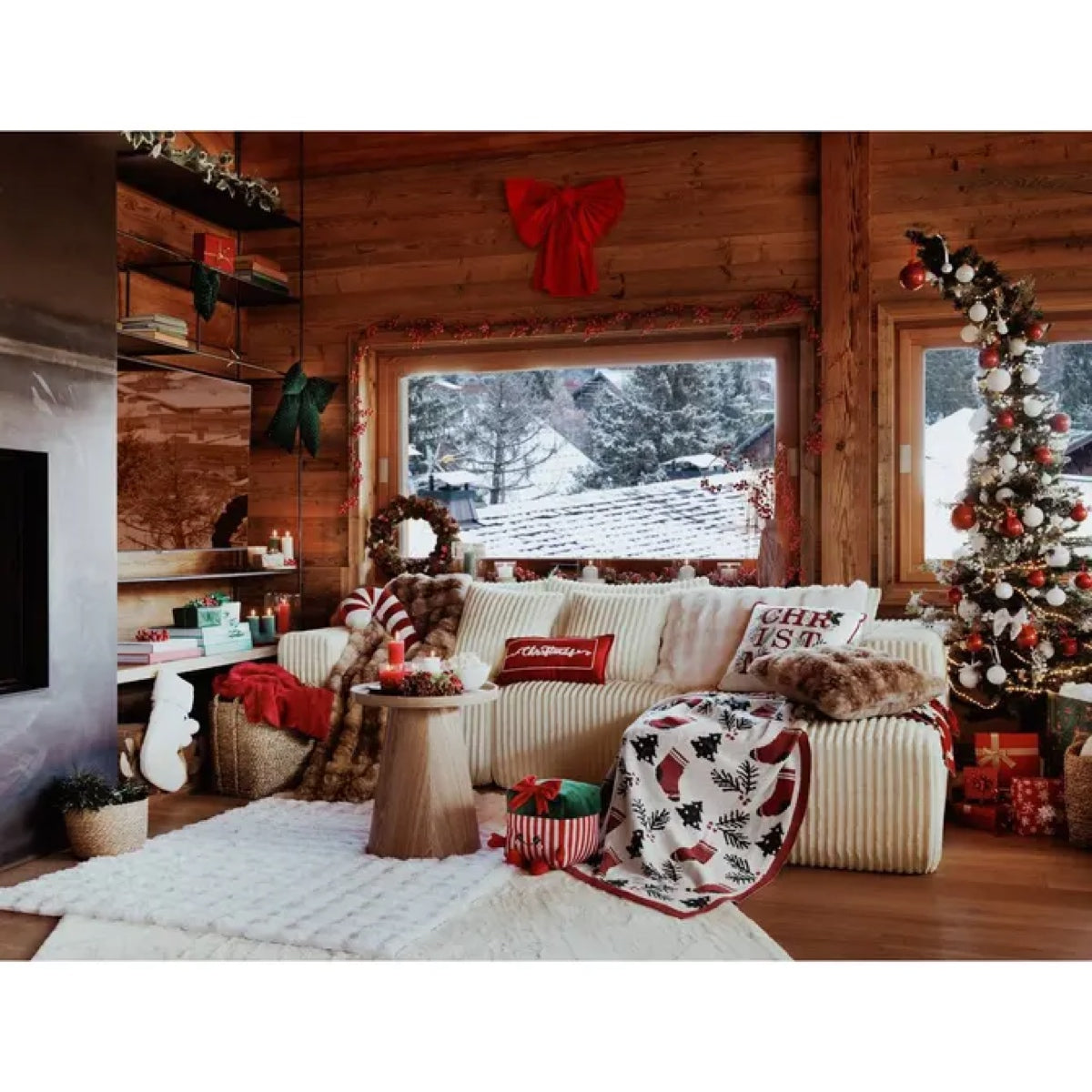 Cuscino Natalizio Decorativo Rosso Christmas 45x45 cm 4