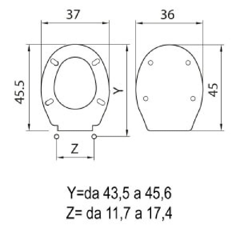 Sedile wc Slow Close bianco resina termoindurente