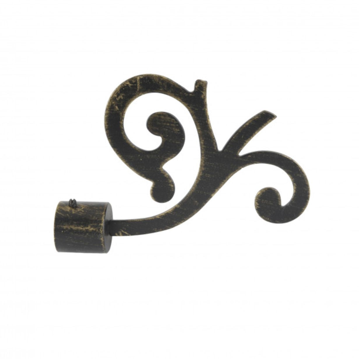 Finale bastone tende Fiore nero-oro 22mm