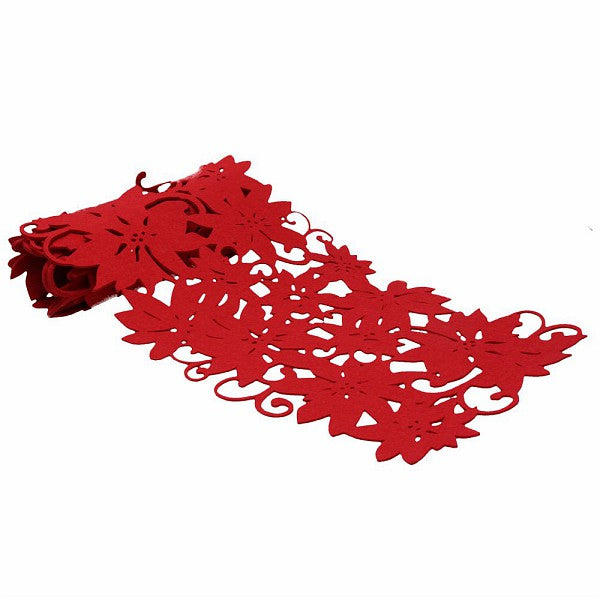 Runner feltro rosso natalizio