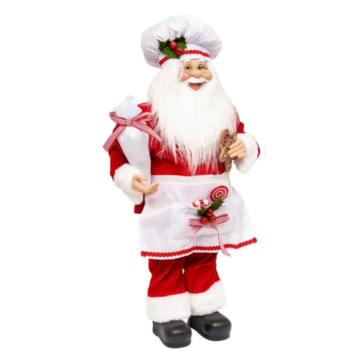 Babbo Natale Pasticciere Decorativo Rosso 60 cm