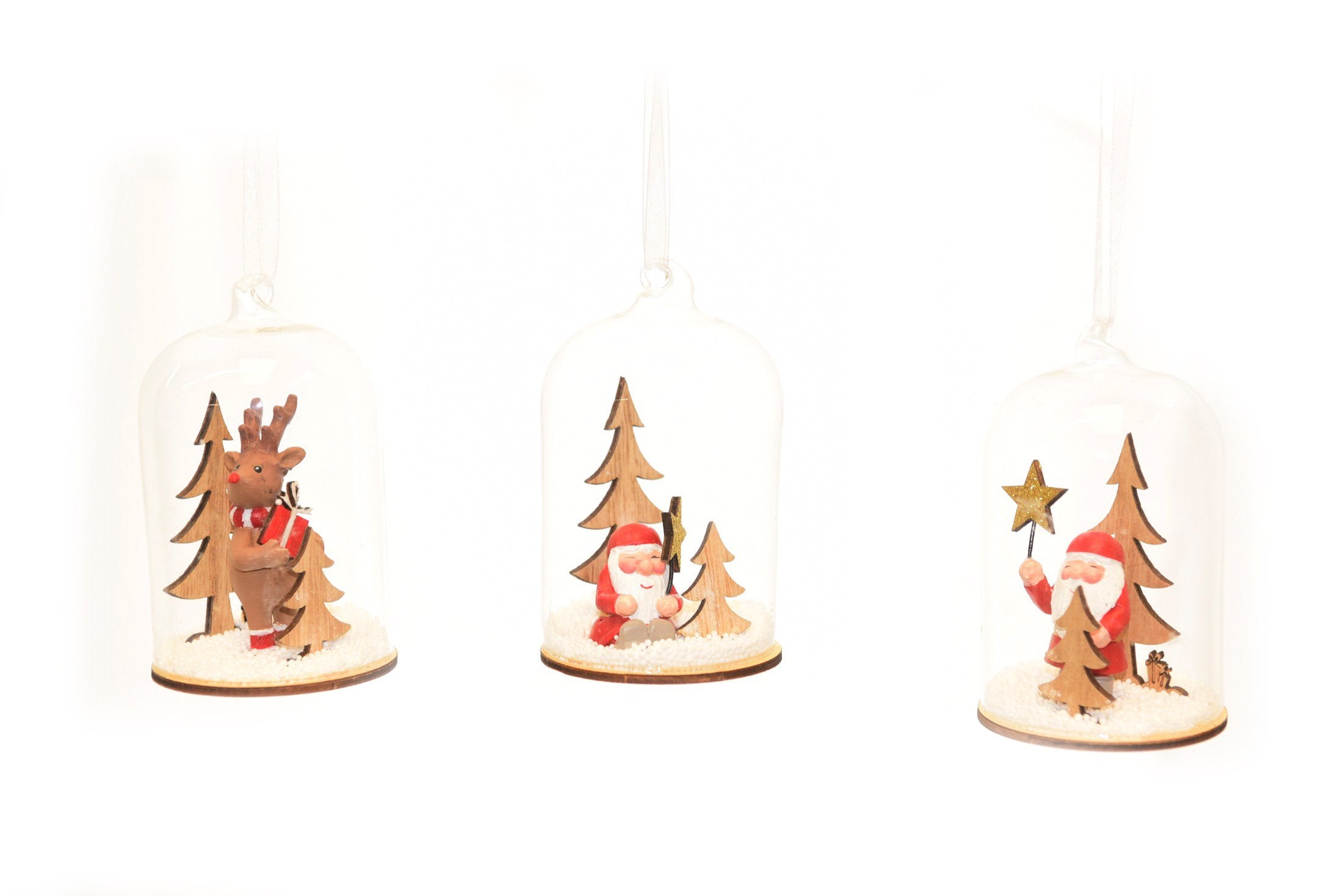Pendente natalizio in vetro con applique
