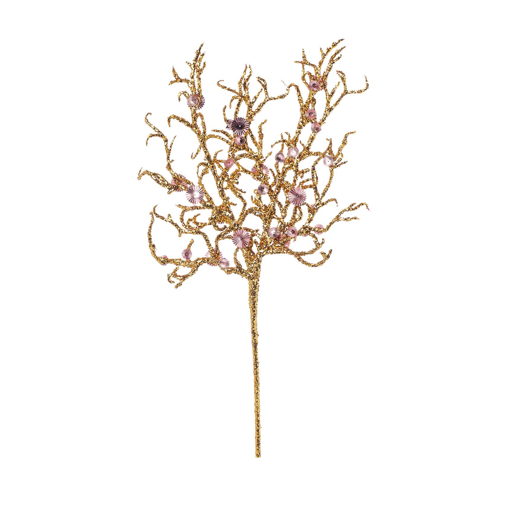 Ramo corallo glitterato 55 cm