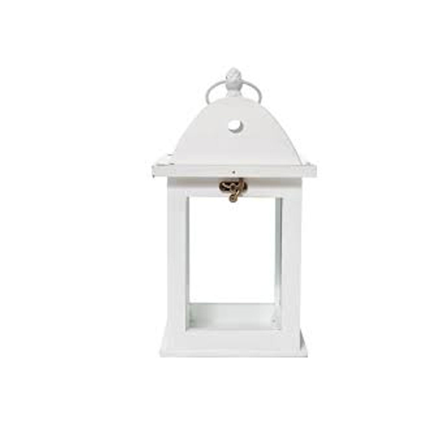 LANTERNA LEGNO/METALLO CM.15X15X27 BIANCA