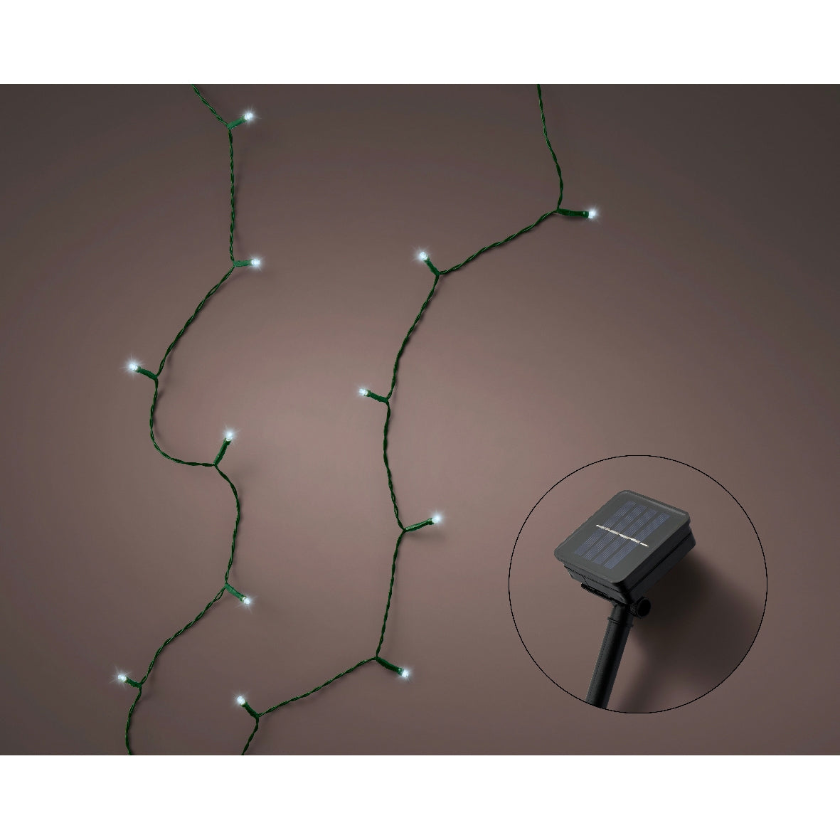 Luci di natale LED con pannello solare Kaemingk