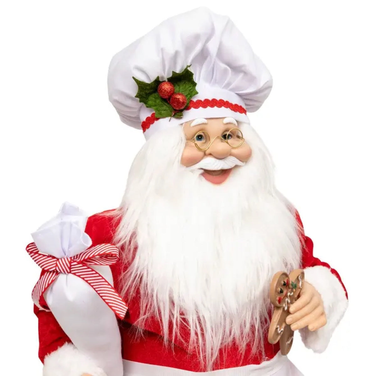 Babbo Natale Pasticciere Decorativo Rosso 60 cm