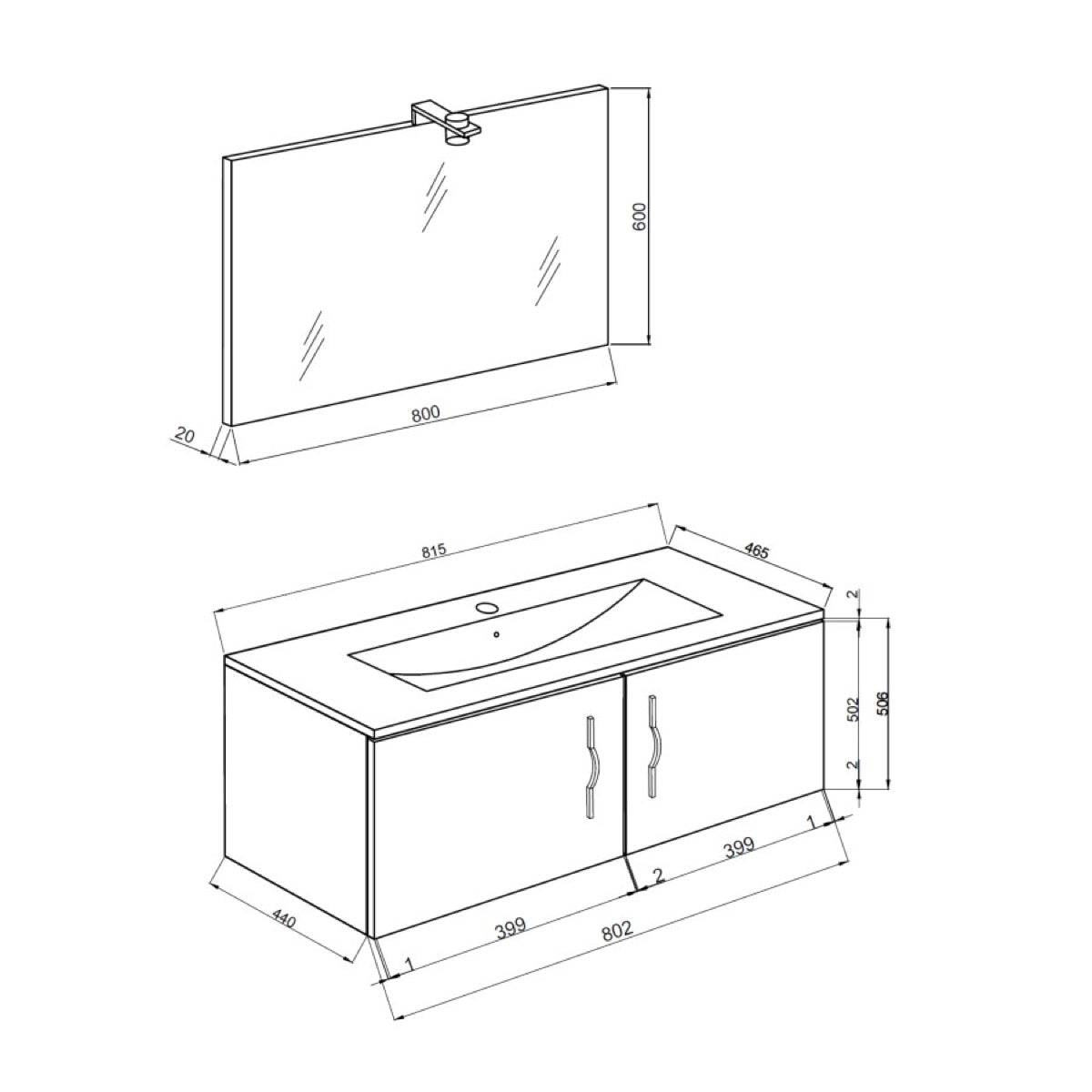 Mobile da Bagno Sospeso Corallo