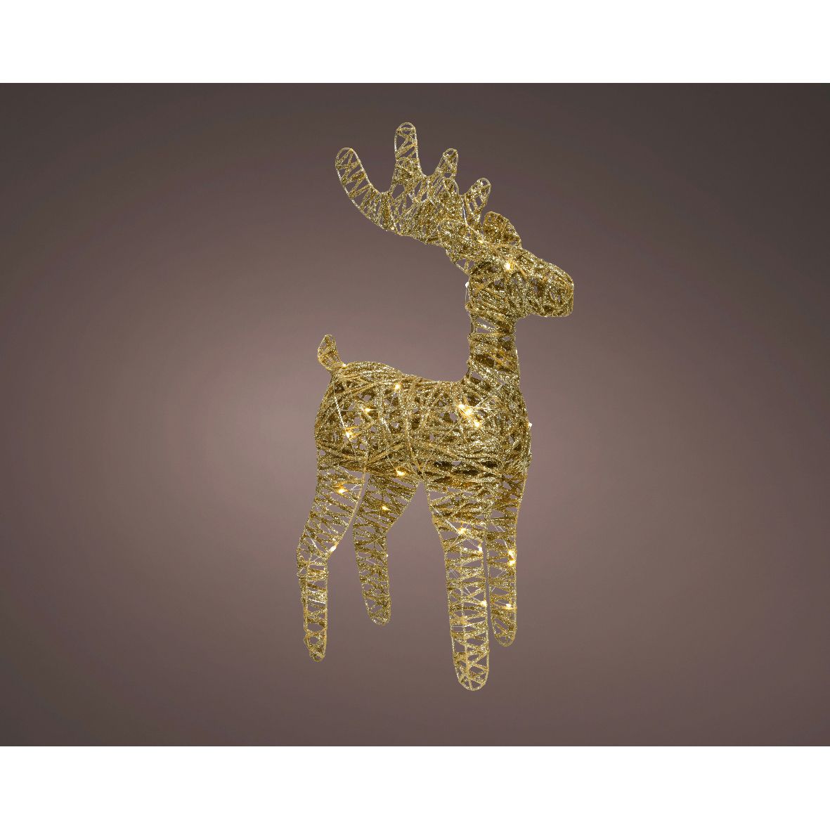 MicroLED cervo di carta argentato Kaemingk