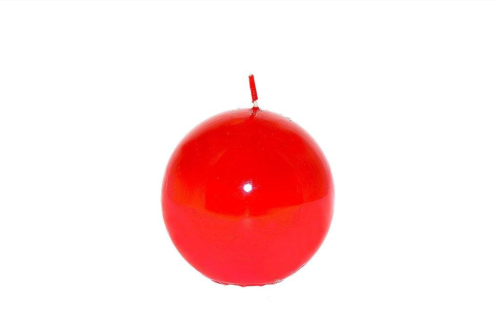 Candela sfera lucida colore rosso