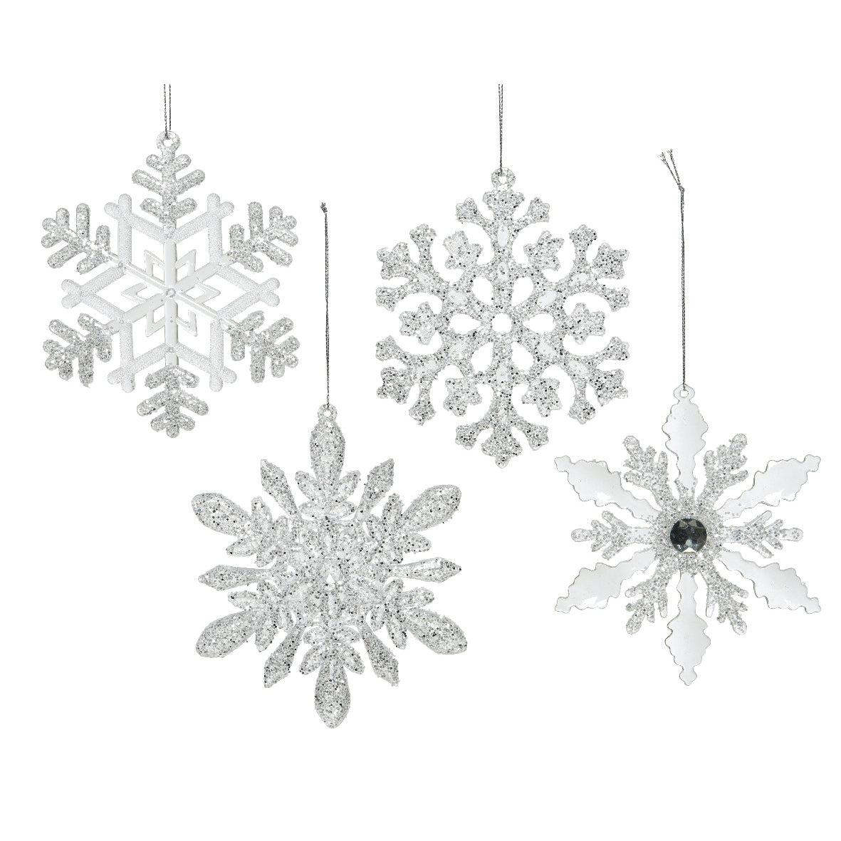 Fiocco di neve glitter argento