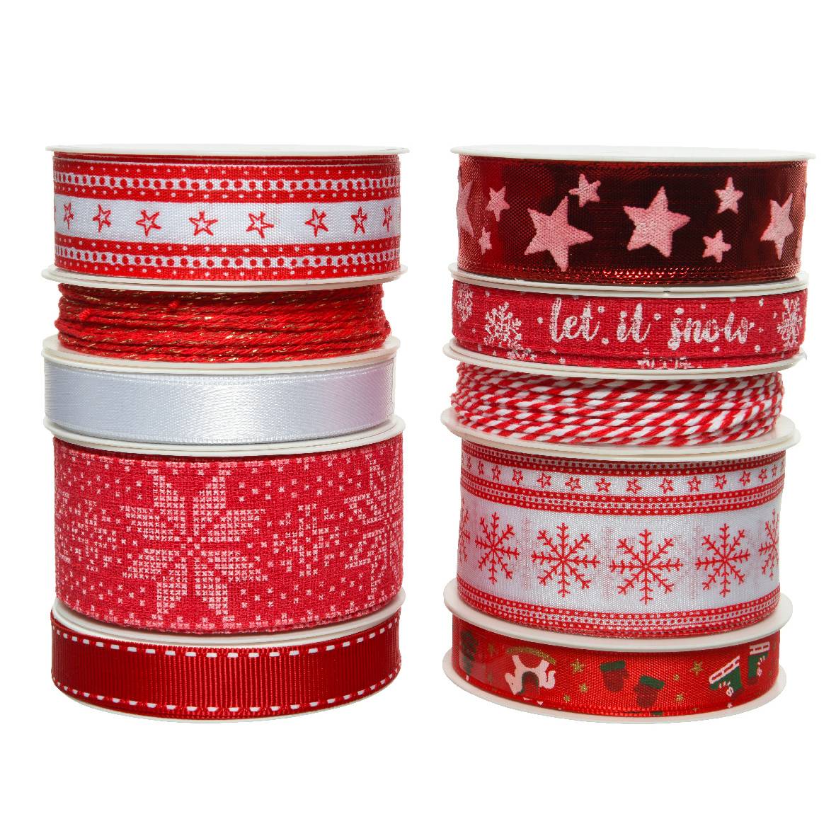 Nastro decorativo rosso/bianco Kaemingk