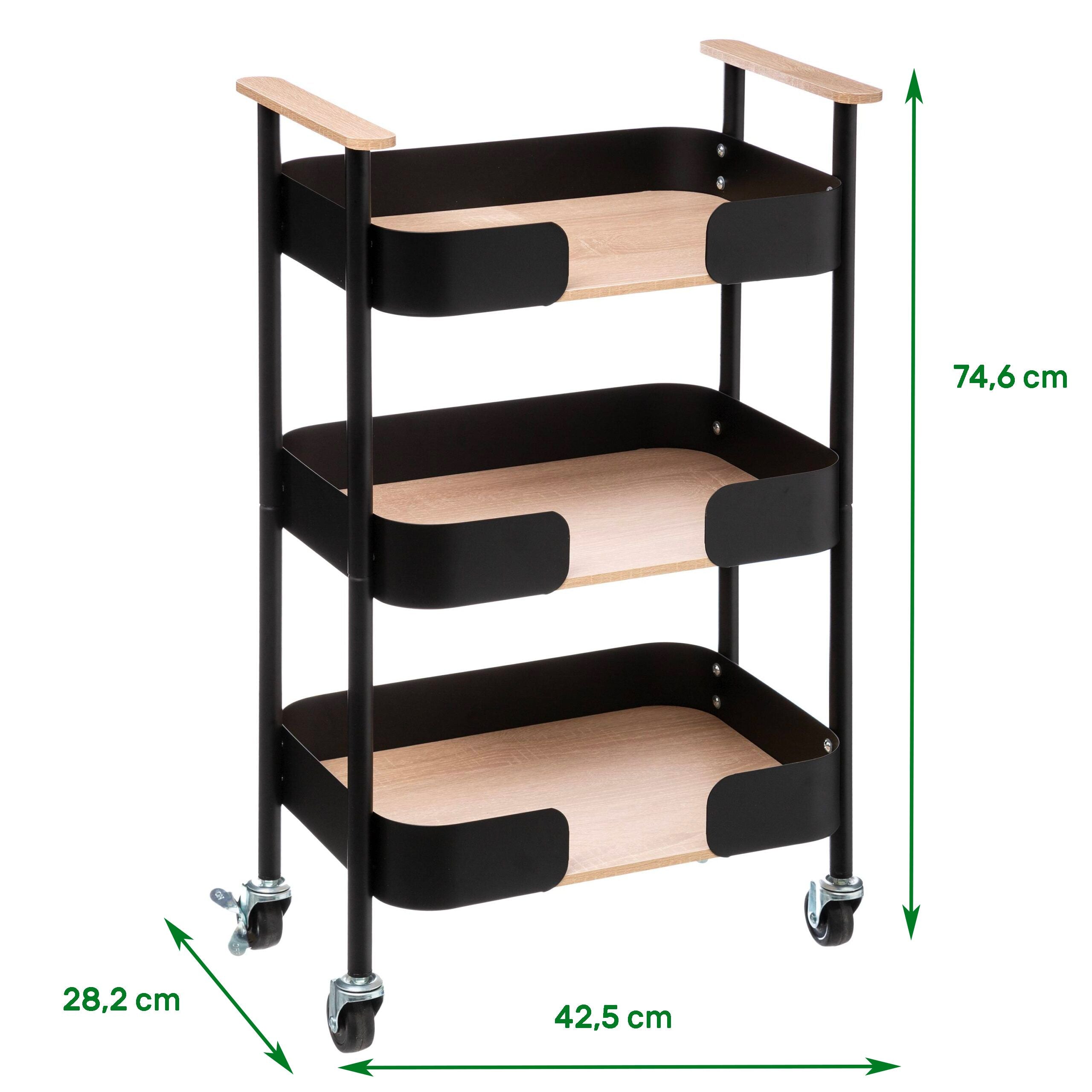 Carrello per cucina legno nero