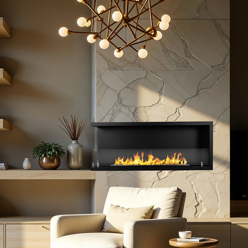 Camino a bioetanolo da incasso ad angolo 120x45 SUTRI 120 SX