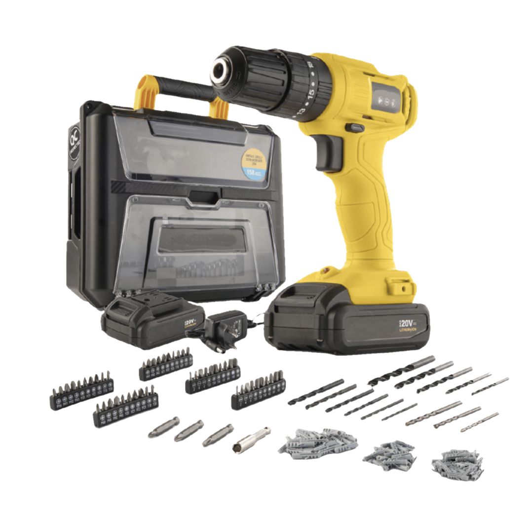 Valigetta trapano avvitatore 18V al litio con 153 accessori