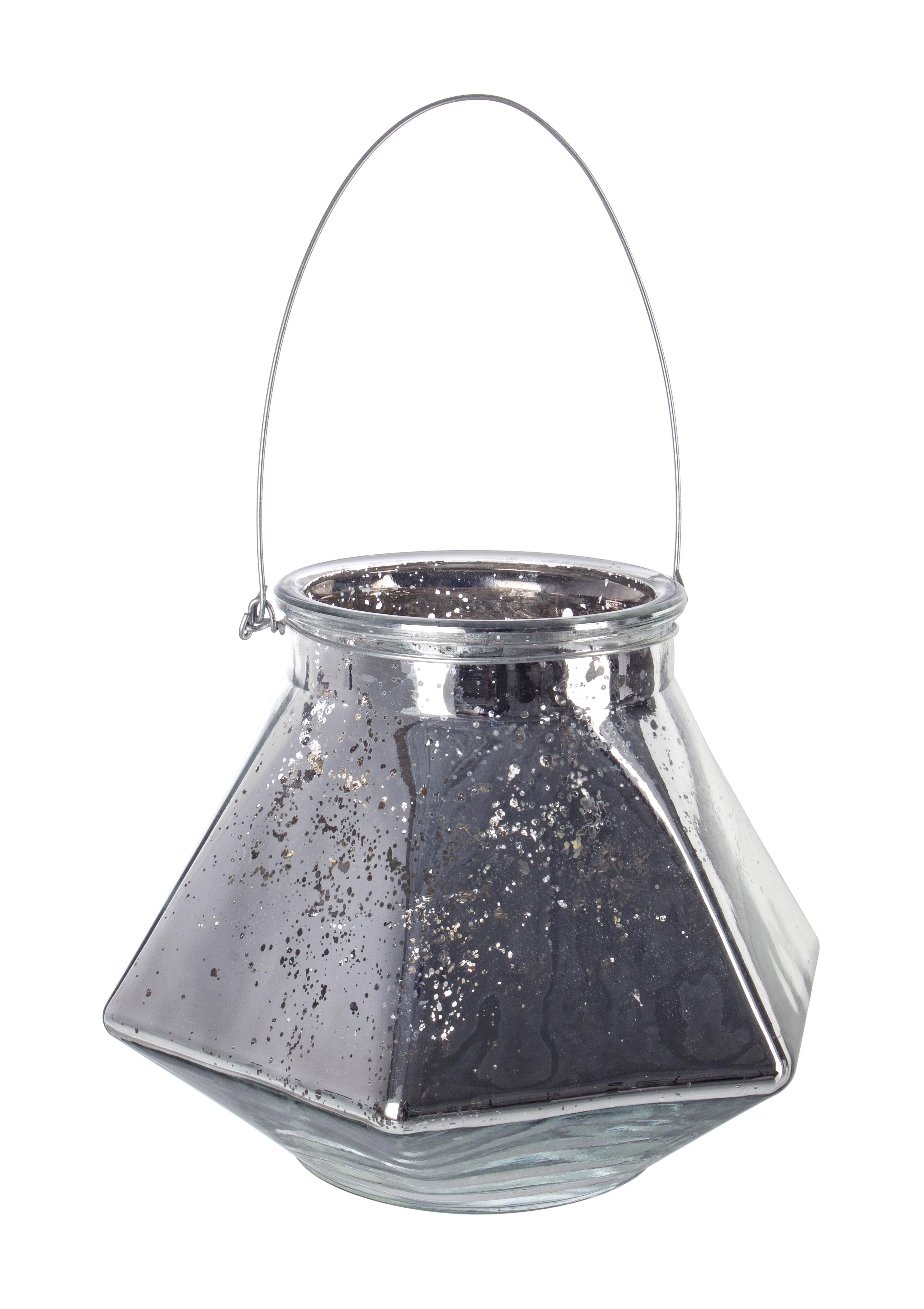 Lanterna in vetro delia argento L 4