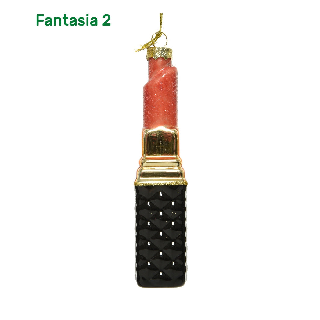 Addobbo albero rossetto in vetro Kaemingk 3