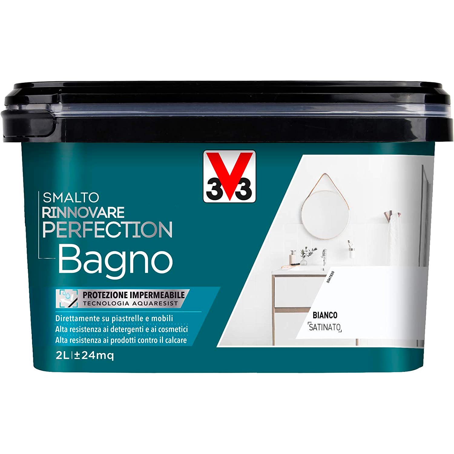 V33 rinnovatore piastrelle bianco satinato 2L