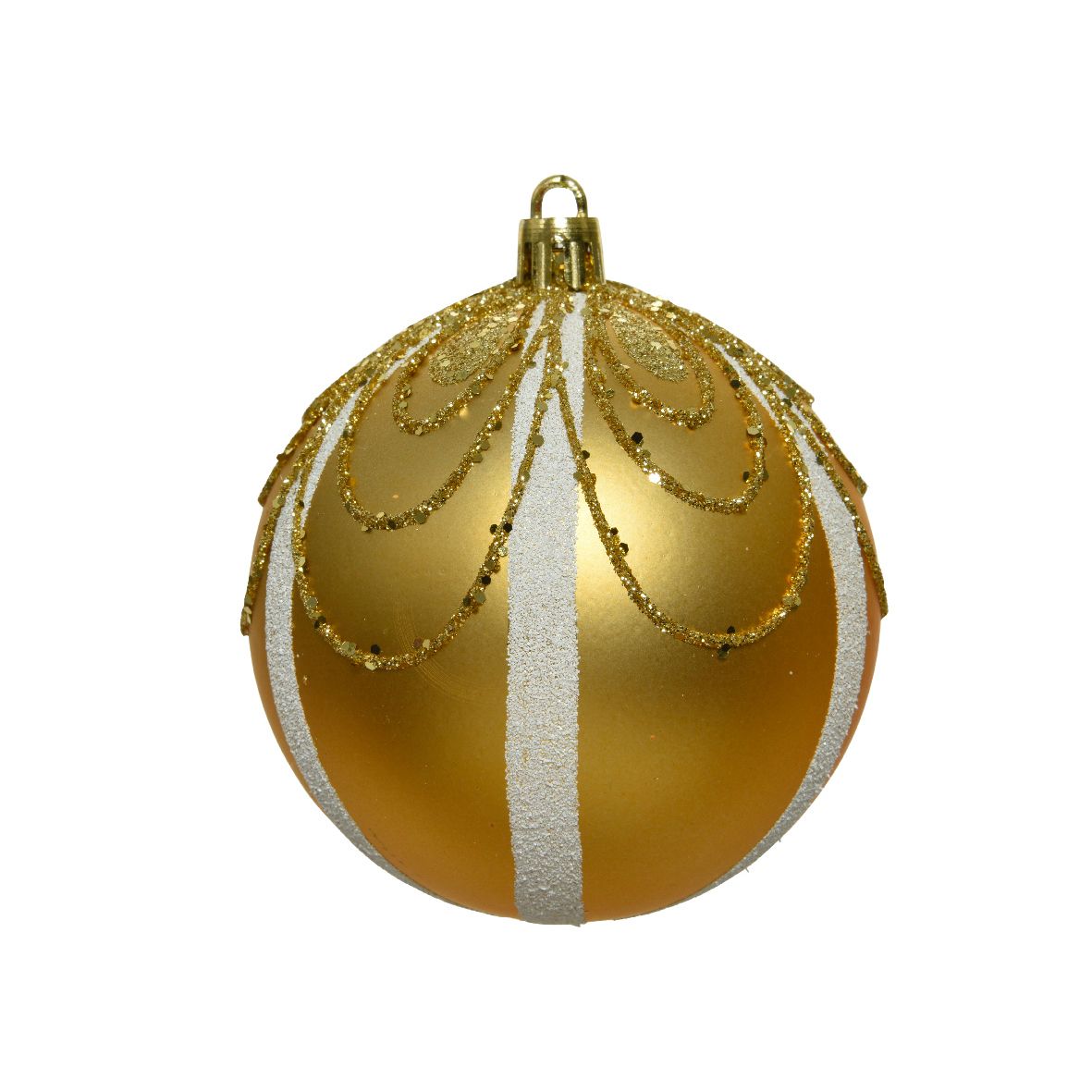 Pallina di natale color oro/bianco Kaemingk 8 cm