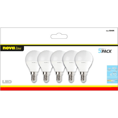 Set 5 Lampadine sfera LED 6W E14