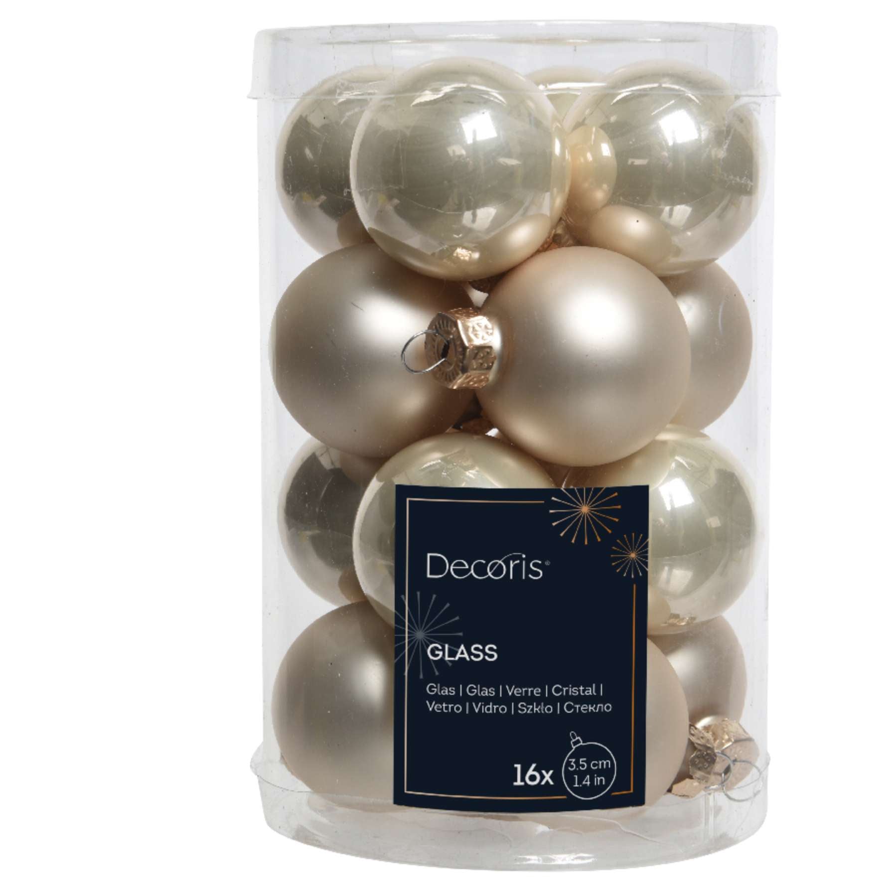 Confezione 16 palline di vetro bianco perla Kaemingk