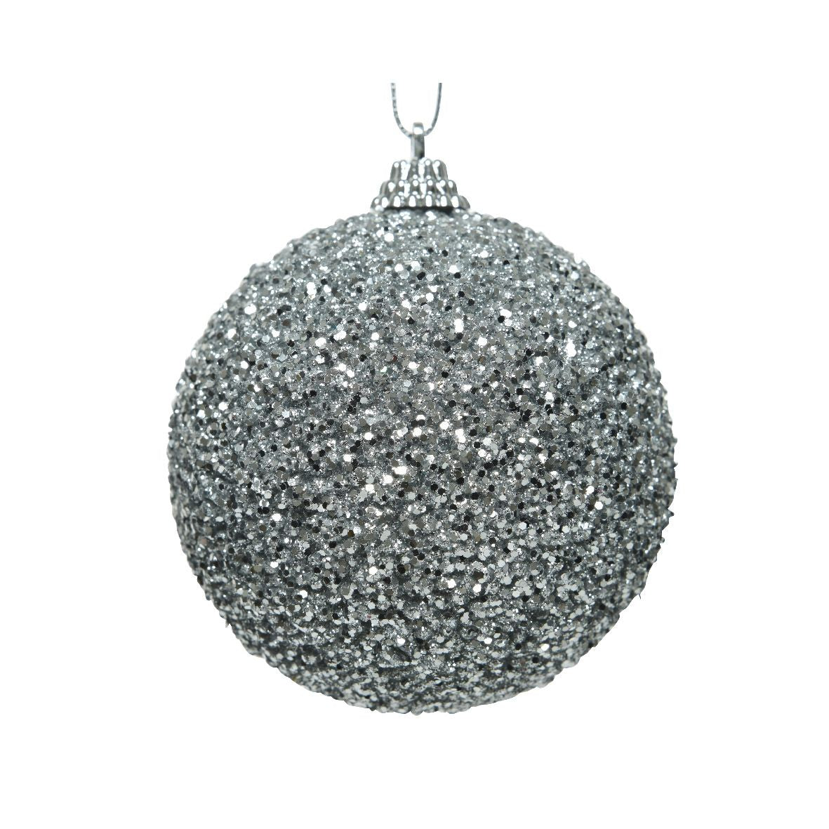 Palla glitter argento 8cm