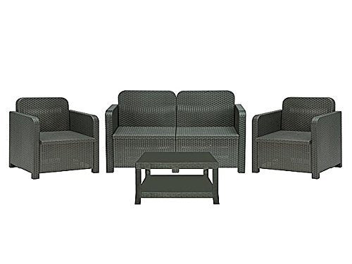 SET SALOTTINO IN RATTAN GARDA ANTRACITE